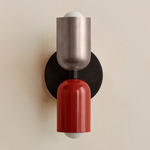 Up Down Slim Wall Sconce - Blackened Brass Canopy / Pewter Upper Shade
