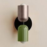 Up Down Slim Wall Sconce - Black Canopy / Pewter Upper Shade