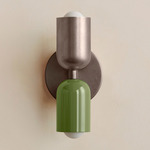 Up Down Slim Wall Sconce - Pewter Canopy / Pewter Upper Shade