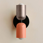 Up Down Slim Wall Sconce - Black Canopy / Pewter Upper Shade