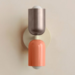 Up Down Slim Wall Sconce - Bone Canopy / Pewter Upper Shade
