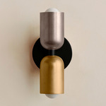 Up Down Slim Wall Sconce - Black Canopy / Pewter Upper Shade