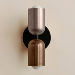 Up Down Slim Wall Sconce - Black Canopy / Pewter Upper Shade