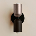 Up Down Slim Wall Sconce - Black Canopy / Pewter Upper Shade
