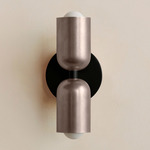 Up Down Slim Wall Sconce - Black Canopy / Pewter Upper Shade