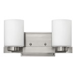 Miley Bathroom Vanity Light - Brushed Nickel / Etched White