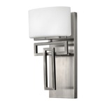 Lanza Single Light Vanity - Antique Nickel / Etched Opal