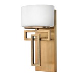 Lanza Single Light Vanity - Brushed Bronze / Etched Opal