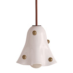 Fazzo Petite Pendant - Blackened Brass / Opaline with Pistachio Embellishments