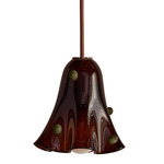 Fazzo Petite Pendant - Patina Brass / Tobacco with Pistachio Embellishments