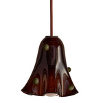 Fazzo Petite Pendant - Blackened Brass / Tobacco with Pistachio Embellishments
