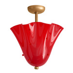 Fazzo Surface Mount - Brass / Poppy with Poppy Embellishments