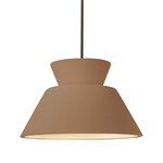 Radiance Trapezoid Large Stem Hung Pendant - Dark Bronze / Adobe