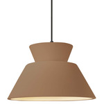Radiance Trapezoid Large Cord Hung Pendant - Matte Black / Adobe