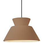 Radiance Trapezoid Large Cord Hung Pendant - Brushed Nickel / Adobe