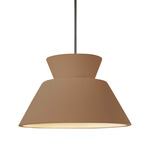 Radiance Trapezoid Large Stem Hung Pendant - Brushed Nickel / Adobe