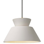 Radiance Trapezoid Large Cord Hung Pendant - Antique Brass / Bisque