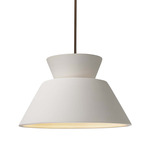 Radiance Trapezoid Large Stem Hung Pendant - Dark Bronze / Bisque
