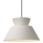 Radiance Trapezoid Large Cord Hung Pendant - Brushed Nickel / Bisque