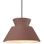 Radiance Trapezoid Large Cord Hung Pendant - Polished Chrome / Canyon Clay