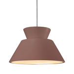 Radiance Trapezoid Large Stem Hung Pendant - Polished Chrome / Canyon Clay