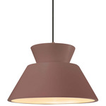 Radiance Trapezoid Large Cord Hung Pendant - Dark Bronze / Canyon Clay