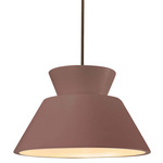Radiance Trapezoid Large Stem Hung Pendant - Dark Bronze / Canyon Clay