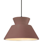 Radiance Trapezoid Large Cord Hung Pendant - Matte Black / Canyon Clay