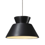 Radiance Trapezoid Large Stem Hung Pendant - Polished Chrome / Carbon