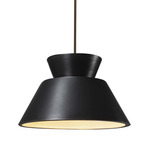 Radiance Trapezoid Large Stem Hung Pendant - Dark Bronze / Carbon