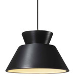 Radiance Trapezoid Large Cord Hung Pendant - Brushed Nickel / Carbon