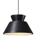 Radiance Trapezoid Large Stem Hung Pendant - Brushed Nickel / Carbon