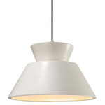 Radiance Trapezoid Large Cord Hung Pendant - Antique Brass / Matte White