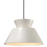 Radiance Trapezoid Large Cord Hung Pendant - Polished Chrome / Matte White