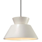 Radiance Trapezoid Large Cord Hung Pendant - Dark Bronze / Matte White