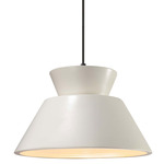 Radiance Trapezoid Large Cord Hung Pendant - Matte Black / Matte White