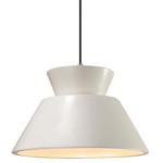 Radiance Trapezoid Large Cord Hung Pendant - Brushed Nickel / Matte White