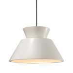 Radiance Trapezoid Large Stem Hung Pendant - Brushed Nickel / Matte White