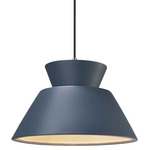 Radiance Trapezoid Large Cord Hung Pendant - Polished Chrome / Midnight Sky