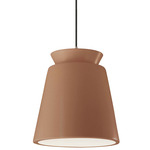 Radiance Trapezoid Tall Pendant - Dark Bronze / Adobe