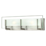 Latitude Bathroom Vanity Light - Brushed Nickel / Clear / Etched