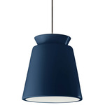 Radiance Trapezoid Tall Black Cord Pendant - Polished Chrome / Midnight Sky