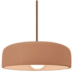 Radiance Spire Stem Hung Pendant - Brushed Brass / Adobe