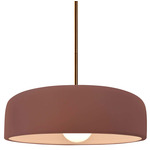 Radiance Spire Stem Hung Pendant - Brushed Brass / Canyon Clay