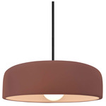 Radiance Spire Stem Hung Pendant - Matte Black / Canyon Clay