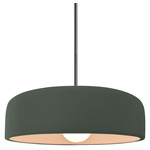 Radiance Spire Stem Hung Pendant - Brushed Nickel / Pewter Green