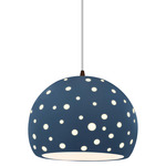 Perforated Globe White Cord Pendant - Dark Bronze / Midnight Sky