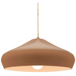 Radiance Crease Large Beige Twist Cord Pendant - Antique Brass / Adobe
