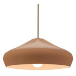 Radiance Crease Large Stem Hung Pendant - Antique Brass / Adobe