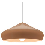 Radiance Crease Large White Cord Pendant - Antique Brass / Adobe